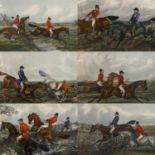 six framed and glazed Hunting Prints, Fores's Hunting Sketches, "The Right and Wrong Sort", in