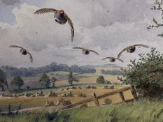 J C HARRISON (1898-1985), watercolour on paper, Stubble: Chollerford, on glazed frame, 23 x 32cm,