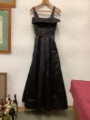 Black long silk evening dress 1962