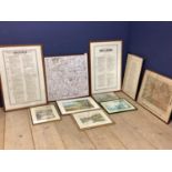 A quantity of general pictures and prints and a framed OS map of part of somerset, and rules of