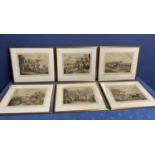 Set of 6 vintage hunting prints, framed and glazed, titled to mount, Bachelor's Hall