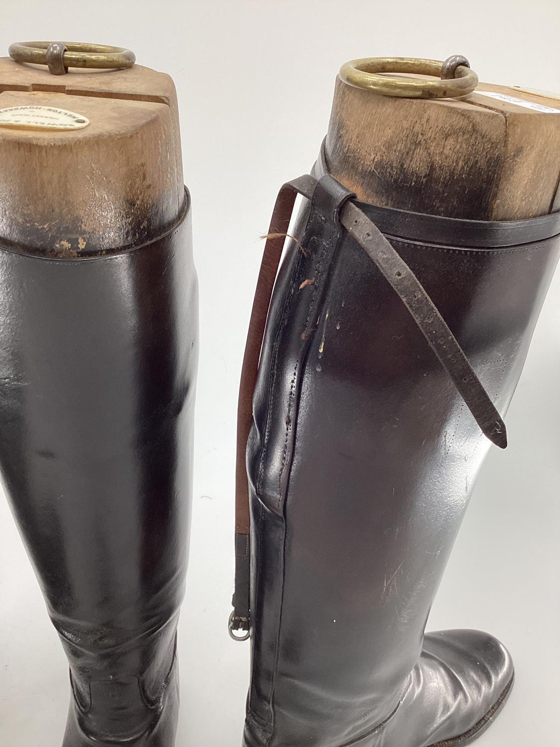 Two pairs of black ladies leather hunting boots by Rowell and Sons, Melton Mowbray both with - Image 9 of 13