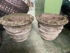 Pair of weathered garden planters