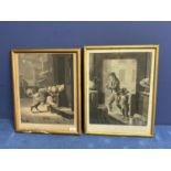 After Wafflard, two French black and white prints, "Le Chien de L'hospice and Le Chien de