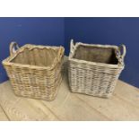 Pair of wicker log baskets