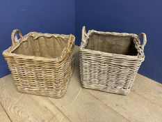 Pair of wicker log baskets