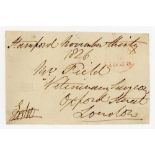 Brownlow Cecil, 2nd Marquess of Exeter. Original signed free-front envelope to a Mr John Clark of