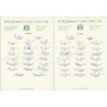 Nottinghamshire C.C.C. 1994-1997. Four official autograph sheets for the 1994,1995, 1996 and 1997