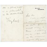 Samuel Moses James 'Sammy' Woods, Somerset, England & Australia 1886-1910. Handwritten two page