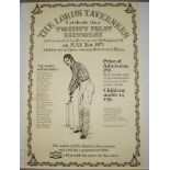 'The Lord's Taverners Celebrate their Twenty First Birthday' 1971. Original poster produced for