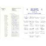 County autograph sheets 1991-2004. Five official autograph sheets for Yorkshire 1991 (twenty three