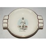 Thomas Box. Sussex & All England XI. Large Sandland Ware circular ashtray with transfer printed