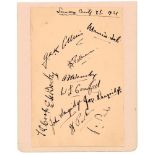 Sussex C.C.C. 1931. Album page very nicely signed in black ink by eleven members of the 1931