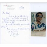 Sunil Manohar Gavaskar. Bombay, Somerset & England 1966-1987. Single page handwritten letter on Omni