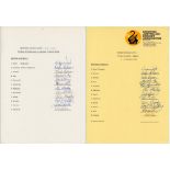 Western Australia 1986-1991. Six official autograph sheets for Western Australia teams for home