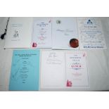 Kent C.C.C. signed menus and ephemera 1980s-2000s. Red binder comprising a selection of signed