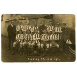Reading F.C. 1920/21. Scarce early original mono real photograph postcard of the Reading team seated