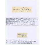 Cricket signatures. Two rarer individual signatures in ink on piece, each individually laid to white