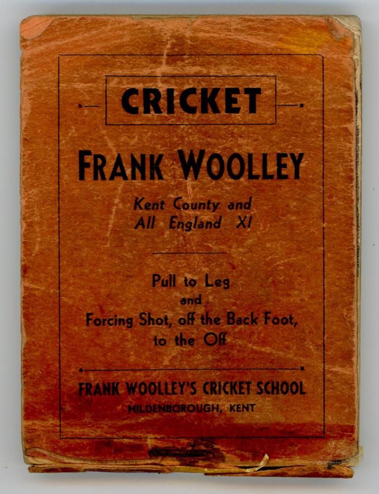 Frank Woolley. Flicker book. 'Pull to Leg and Forcing shot off the Back Foot, to the Off'. Published