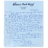 Geoffrey Boycott. Yorkshire & England 1964-1982. Single page handwritten aerogramme letter with 'The