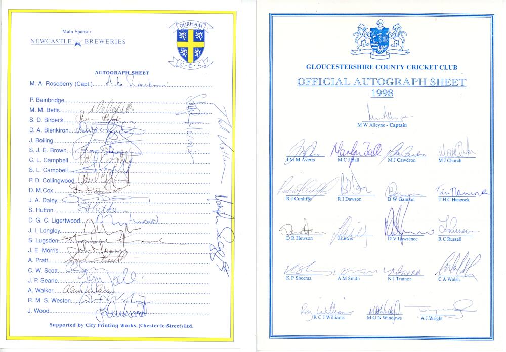 County autograph sheets 1991-2004. Five official autograph sheets for Yorkshire 1991 (twenty three - Image 2 of 3