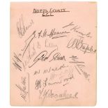 Nottinghamshire C.C.C. c.1937. Album page signed in pencil by fourteen Nottinghamshire players.
