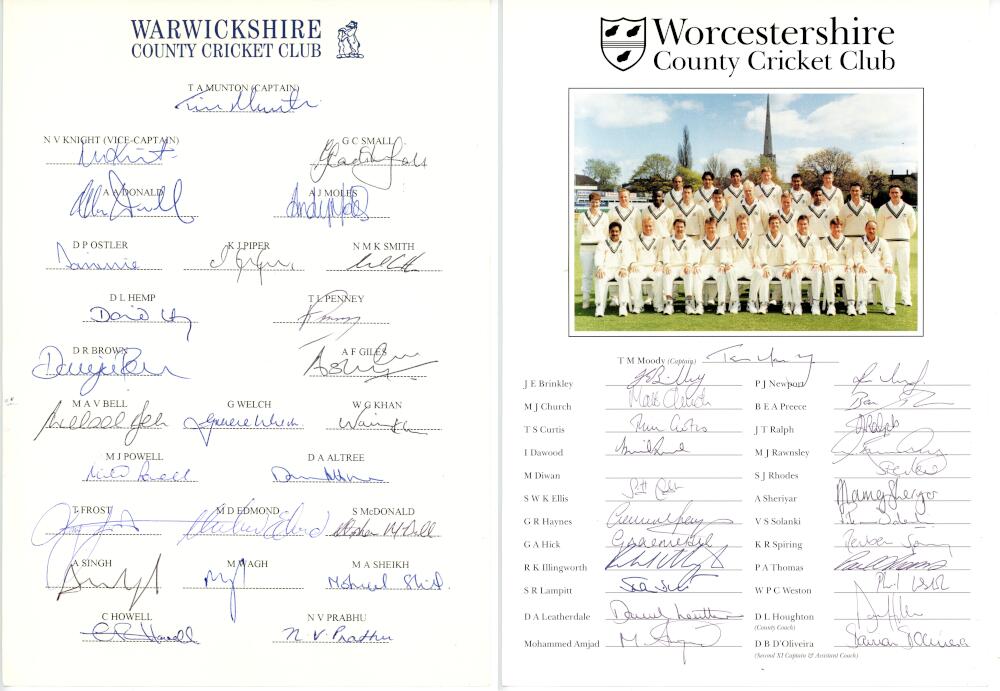 Nottinghamshire C.C.C. autograph sheets 1994-1997. Three fully signed official autograph sheets - Image 3 of 3