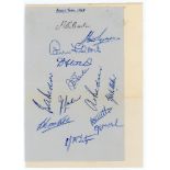 Surrey C.C.C. 1948. Page laid to album page, signed in ink by thirteen members of the Surrey team.