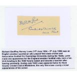 Richard Geoffrey Harvey Lowe. Cambridge University & Kent 1925-1927). Good rarer signature of Lowe