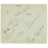 Essex C.C.C. c.1935. Album page nicely signed in ink by ten Essex players. Signatures include Pearce