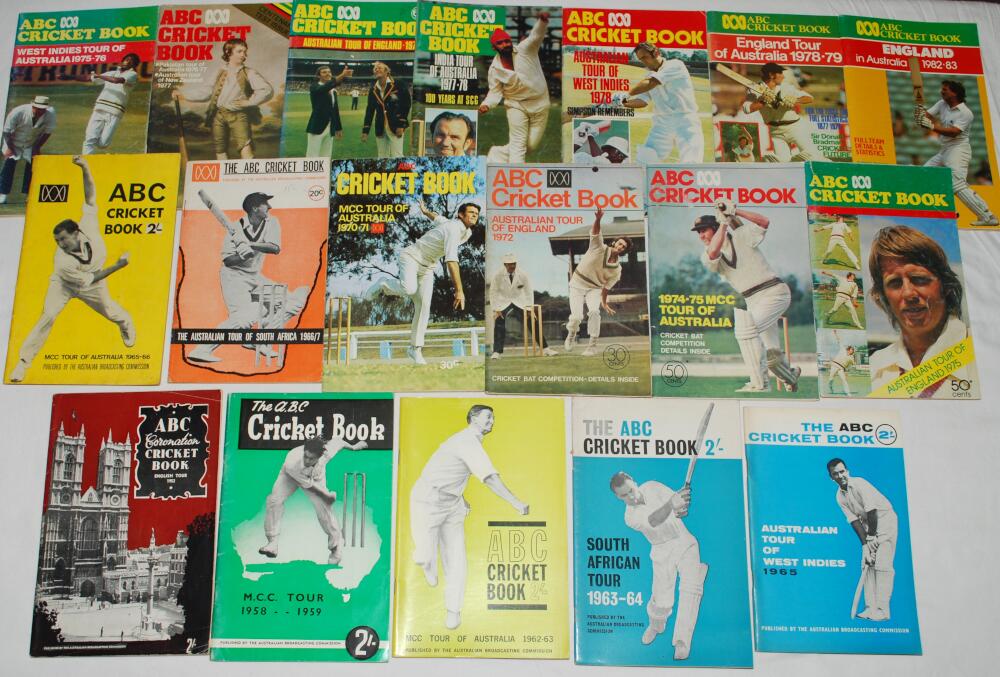 A.B.C. Cricket Books. 1953-1983. Eighteen tour guides issued by the Australian Broadcasting