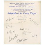 Yorkshire C.C.C. 1939. Sheet of headed paper for the Yorkshire C.C.C. v Middlesborough & District