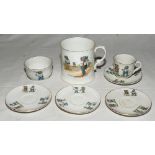 'Jumbo' nursery ware. Selection of a cup and saucer, a tankard, a small bowl and three further