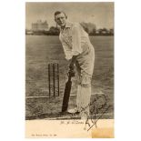 Arthur Owen Jones. Nottinghamshire & England 1892-1914. Mono postcard of Jones in batting pose.