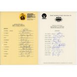 Queensland 1984-1990. Six official autograph sheets for Queensland teams for home and away matches
