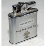 Gordon Ross. Ronson cigarette lighter inscribed to one side 'Surrey County Cricket Club' with Surrey