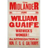 William Quaife. Warwickshire, London County & England 1894-1928. 'William Quaife. Warwick's