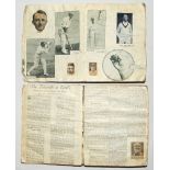 The Ashes 1929 and 1930. Two scrapbook albums covering the 1929/30 M.C.C. tour to Ceylon,