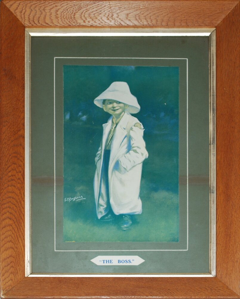 E.P. Kinsella. Excellent selection of four large original colour prints of the boy cricketer in