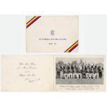 M.C.C. tour to Australia and New Zealand 1954/55. Official Christmas card with M.C.C. colours and