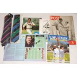Cricket selection. Box comprising a selection of ephemera. Contents are two official England ties