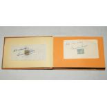 Cricket and other autographs late 1950s. Fawn faux leather autograph book comprising signed