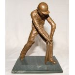 'Evening Standard Cricketer of the Month'. Large and heavy 'float bronze' sculpture of a of a