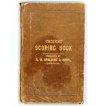 'Cricket Scoring Book' 1914-1935. A scorebook published by A.G. Spalding & Bros., London, comprising