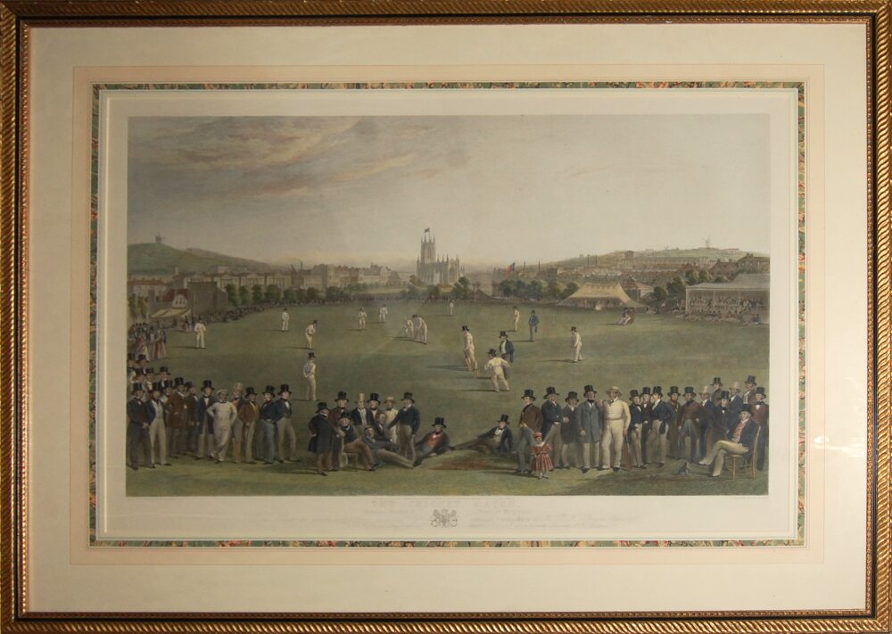 'The Cricket Match between Sussex & Kent at Brighton'. After William Drummond and Charles J. Basebe.