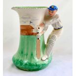 Burleigh Ware art deco ceramic cricket jug c1930's. The jug with cricket field and pavilion design