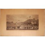 'Lord's Ground' c.1870. Large original autotype print of crowds at Lord's from an original