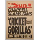 Cricket posters. A selection of posters from the collection of Irving Rosenwater including an