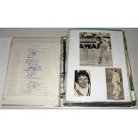 Test and County signatures and scorecards 1979-1986. White file comprising a large and nicely