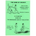 'The Game of Cricket. An Exhibition Based on The Brockbank Collection'. Catalogue for the exhibition